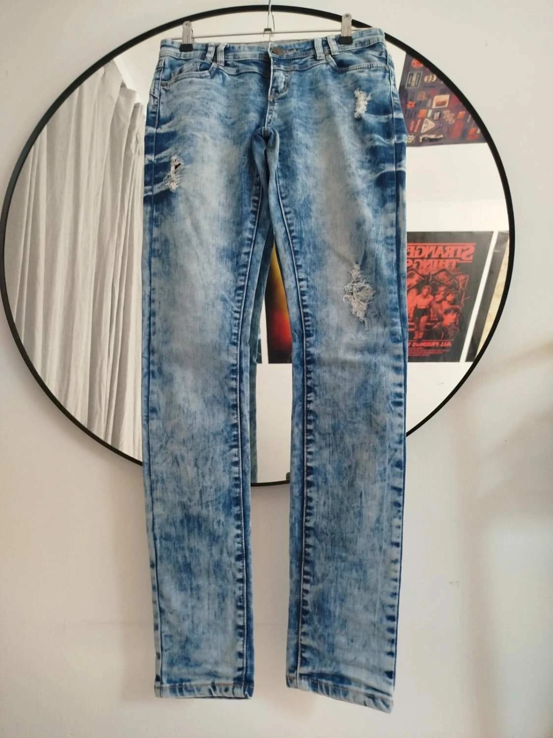 ๐Jean skinny bleu clair effet destroy Femme Taille S / 36